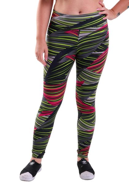 Calça Legging Feminina Capri Estampada Trama Neon