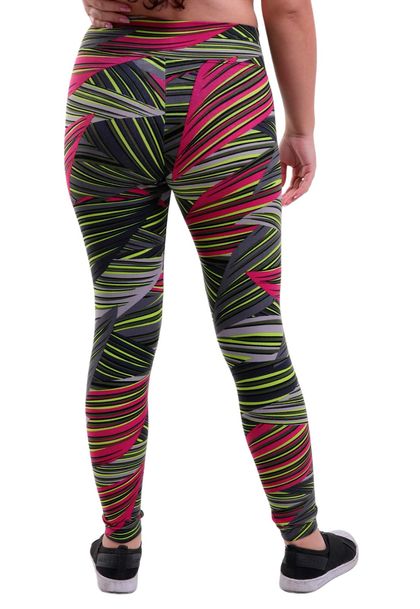 Calça Legging Feminina Capri Estampada Trama Neon