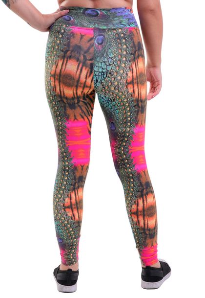 Calça Legging Feminina Capri Estampada Pavão