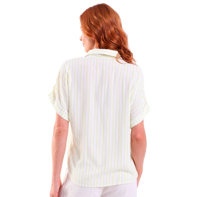 Camisa Feminina Viscose Manga Japonesa Mullet Listrado