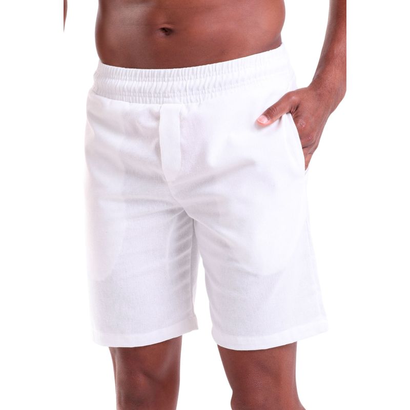 Bermuda Masculina Linho Com Bolsos