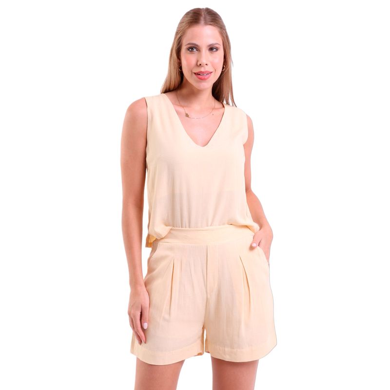 Shorts Curto Feminino Com Bolsos Olimpia