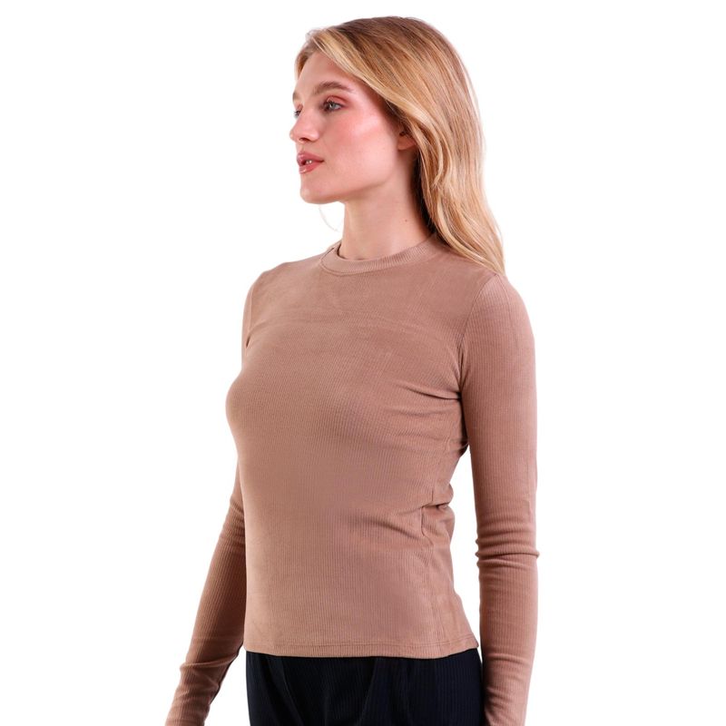 Blusa Feminina Manga Longa  Canelado Tamanho Universal Preto