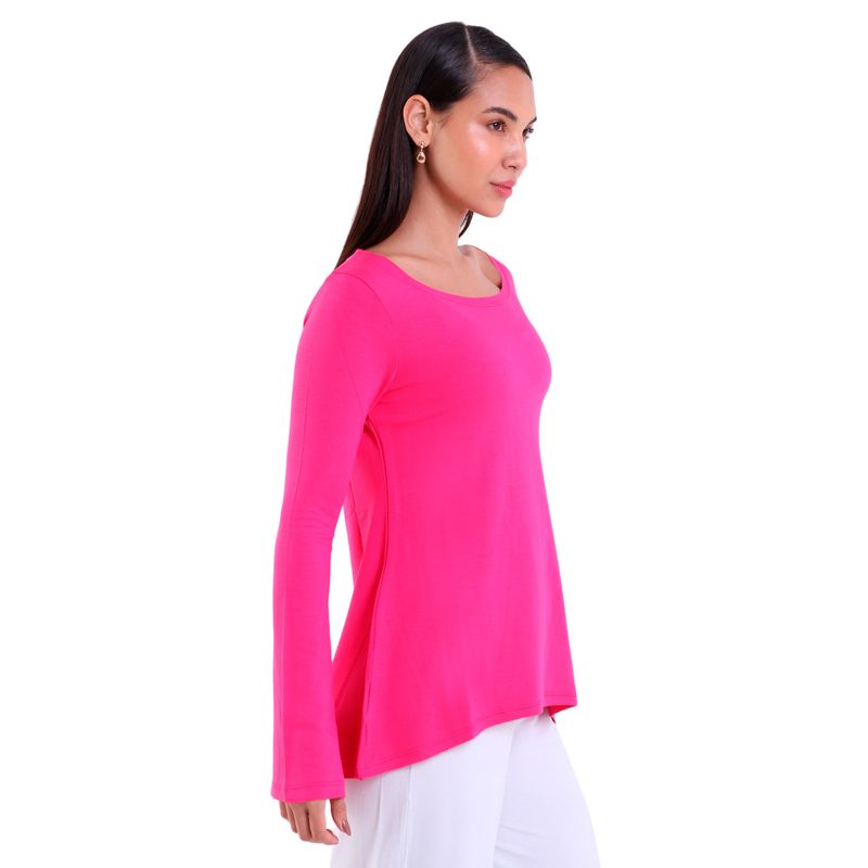 Blusa Feminina Manga Longa Boca de Sino Gola Canoa