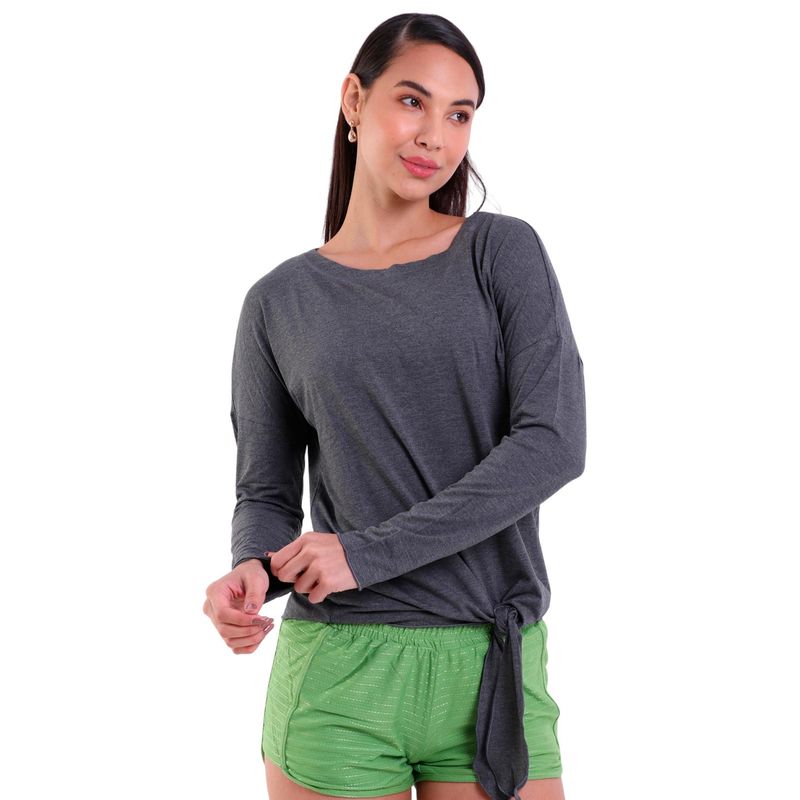 Blusa Feminina Manga longa com Laço Visco