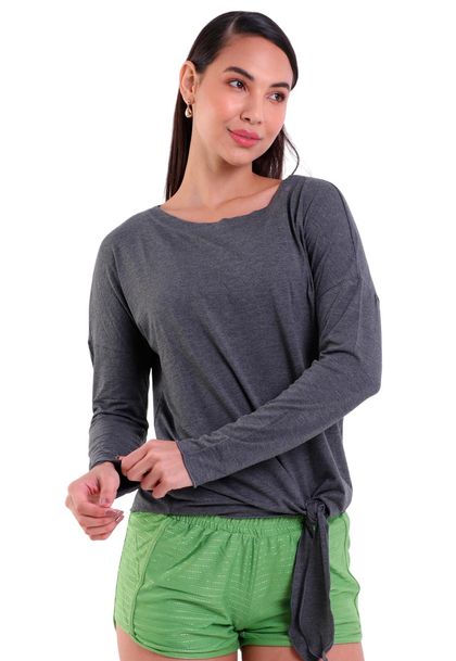 Blusa Feminina Manga longa com Laço Visco