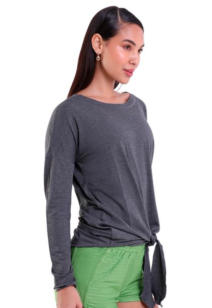 Blusa Feminina Manga longa com Laço Visco