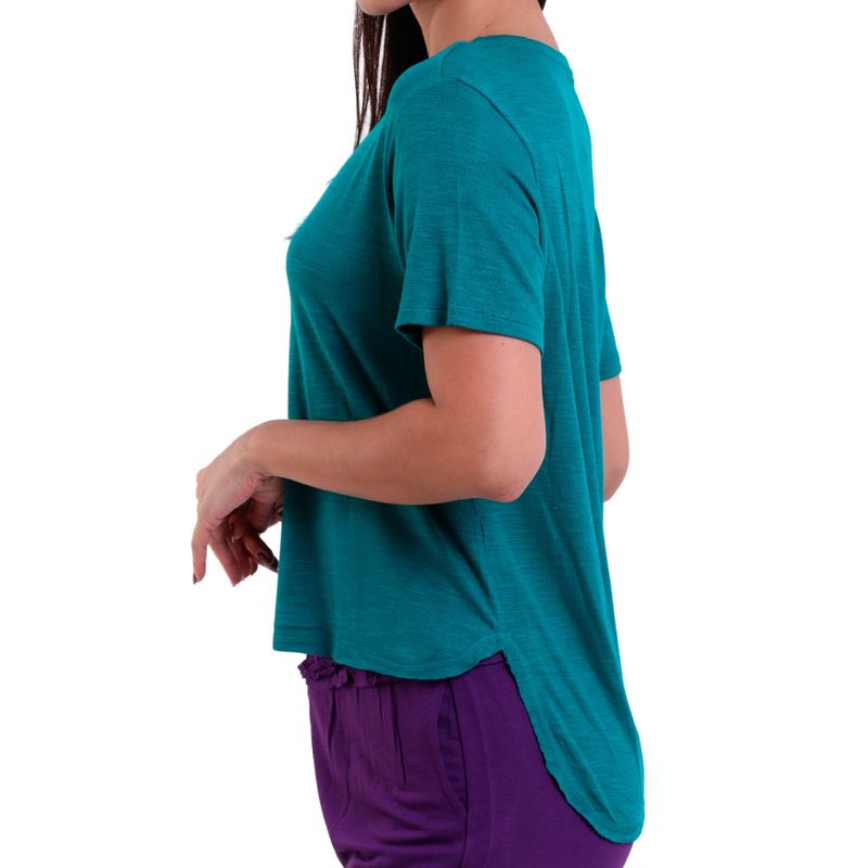 Blusa Feminina Manga Curta Básica Visco Mullet