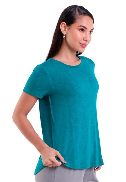 Blusa Mullet Feminina Manga Curta
