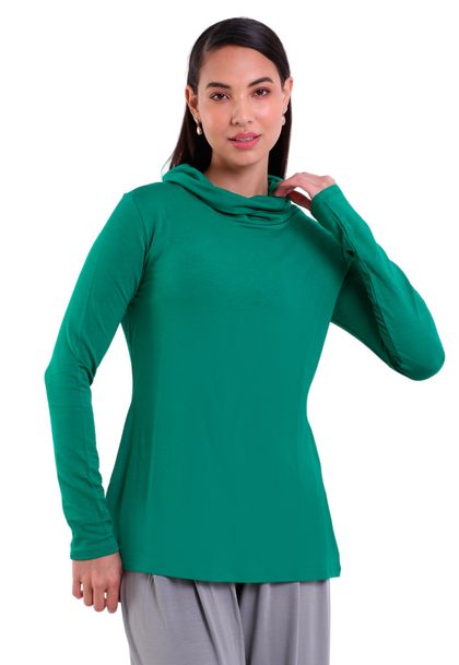 Blusa Feminina Manga Longa Gola Alta Visco