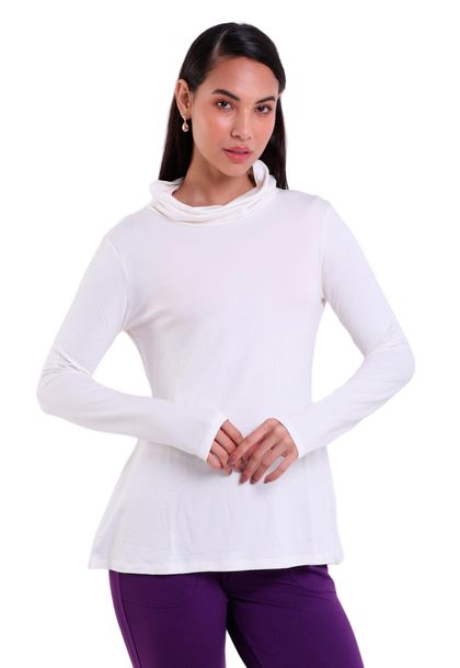 Blusa Feminina Manga Longa Gola Alta Visco