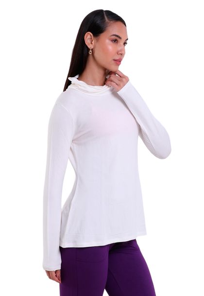 Blusa Feminina Manga Longa Gola Alta Visco