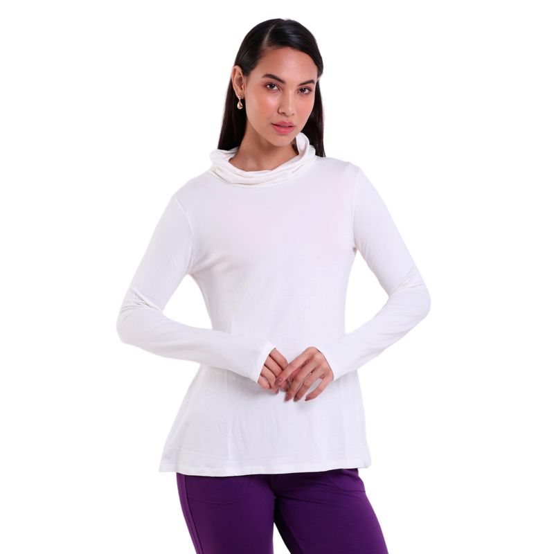 Blusa Feminina Manga Longa Gola Alta Visco