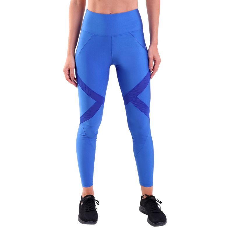 Calça Legging Capri Sport Com Recortes em Tule Trilobal