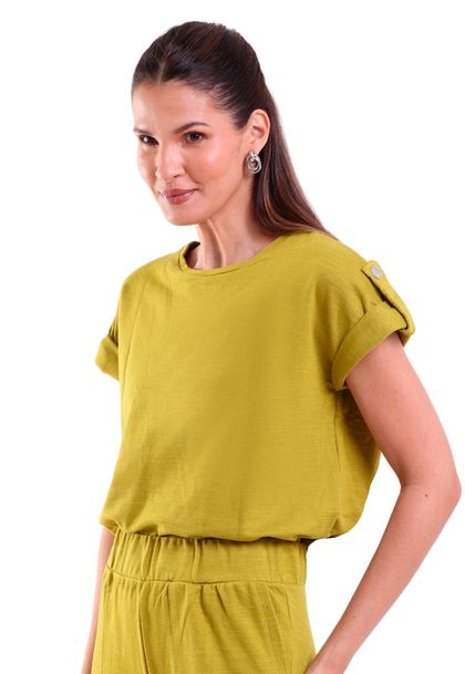Blusa Feminina Flatin Martingale Manga Curta