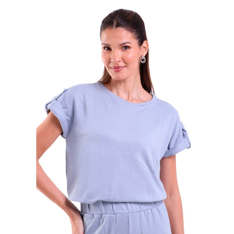 Blusa Feminina Flatin Martingale Manga Curta