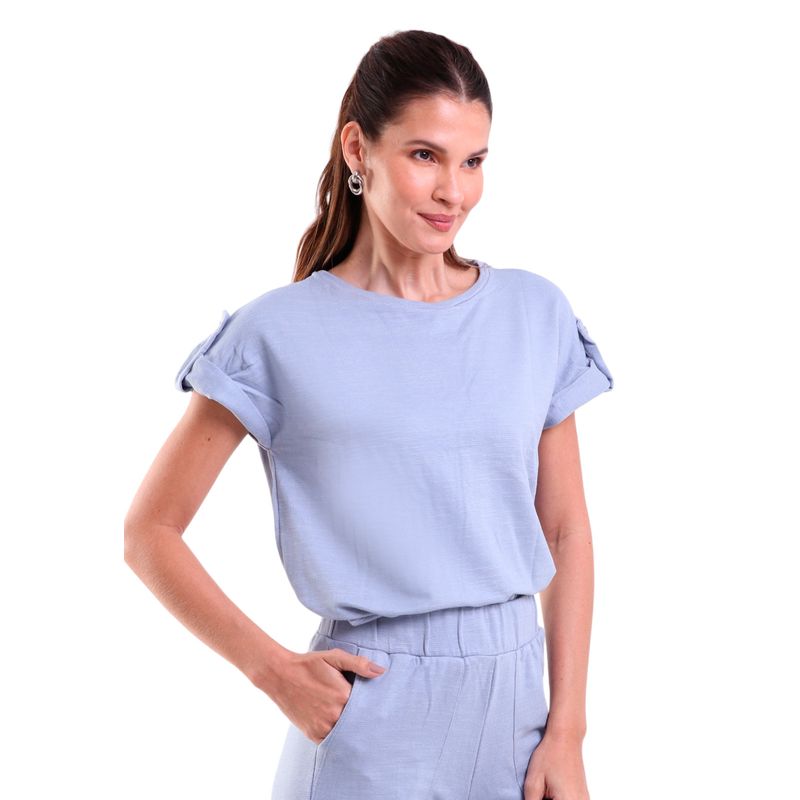 Blusa Feminina Flatin Martingale Manga Curta