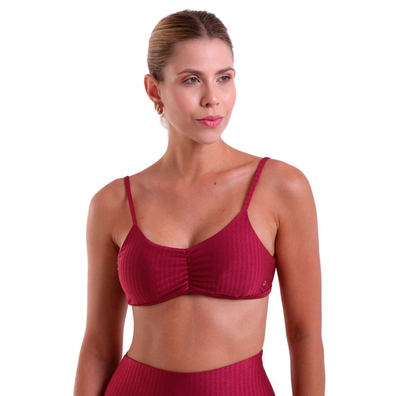 Top Fitness Zig de Alcinha Franzido