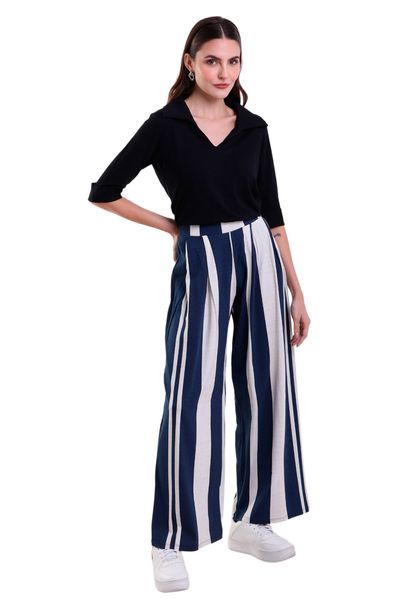 Calça Feminina Listrado Pantalona