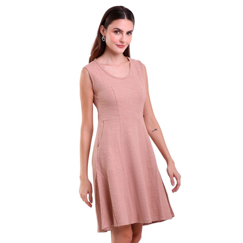 Vestido Curto Regata Atoalhado com Bolso