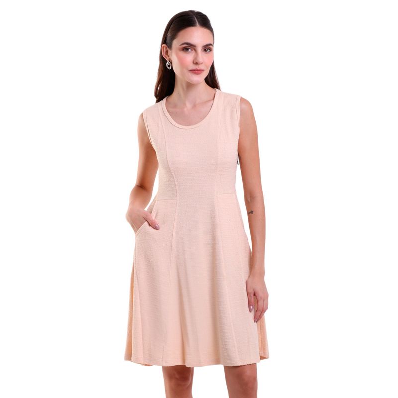 Vestido Curto Regata Atoalhado com Bolso