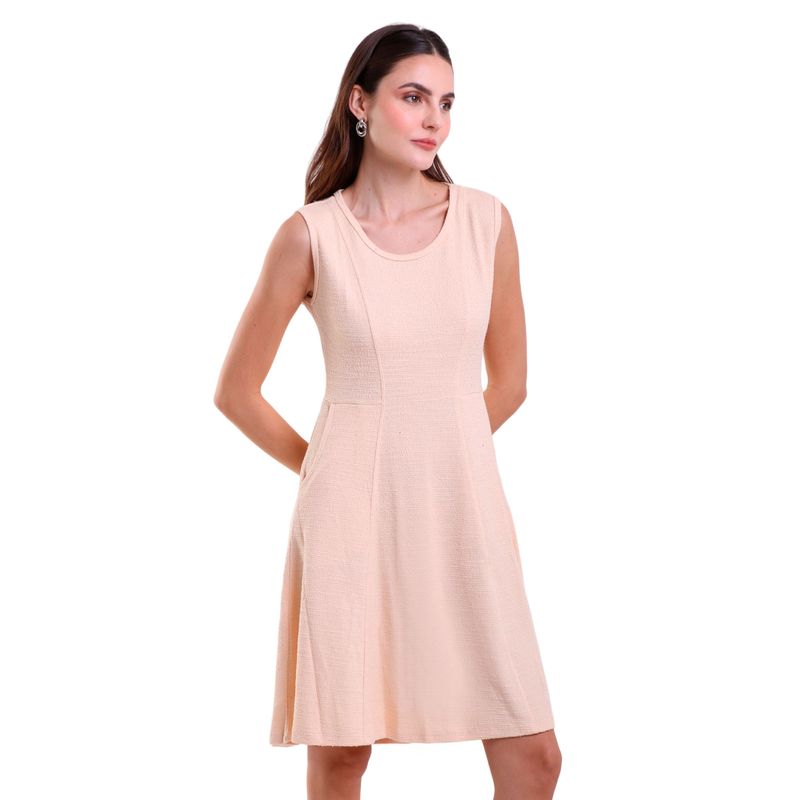 Vestido Curto Regata Atoalhado com Bolso