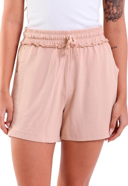 Shorts Feminino Cós Alto com Bolsos e Amarração
