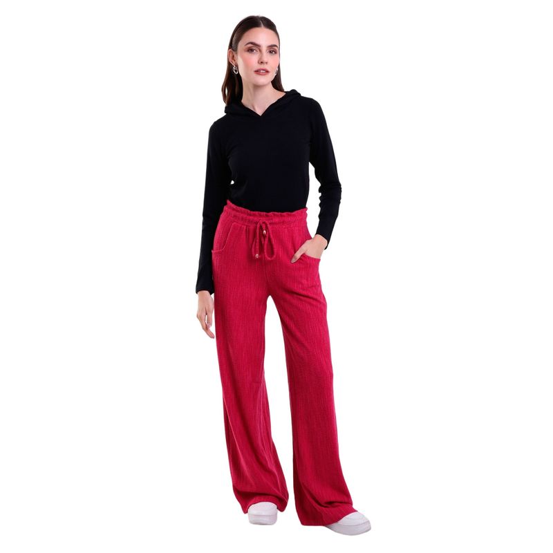 Calça Feminina Reta Com Bolso e Elástico Cotton