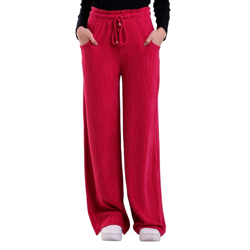 Calça Feminina Reta Com Bolso e Elástico Cotton