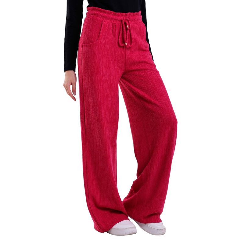 Calça Feminina Reta Com Bolso e Elástico Cotton