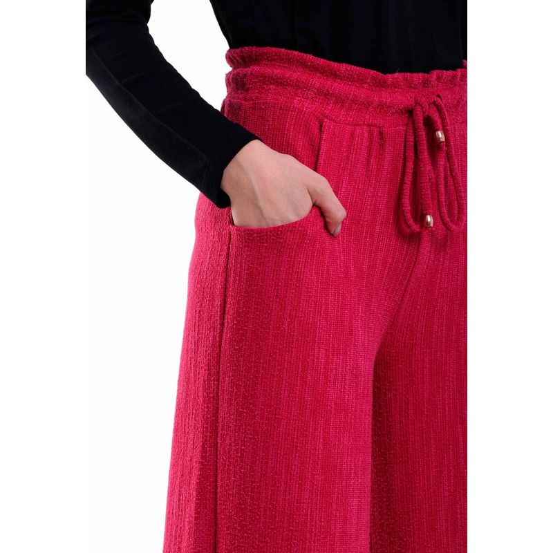 Calça Feminina Reta Com Bolso e Elástico Cotton