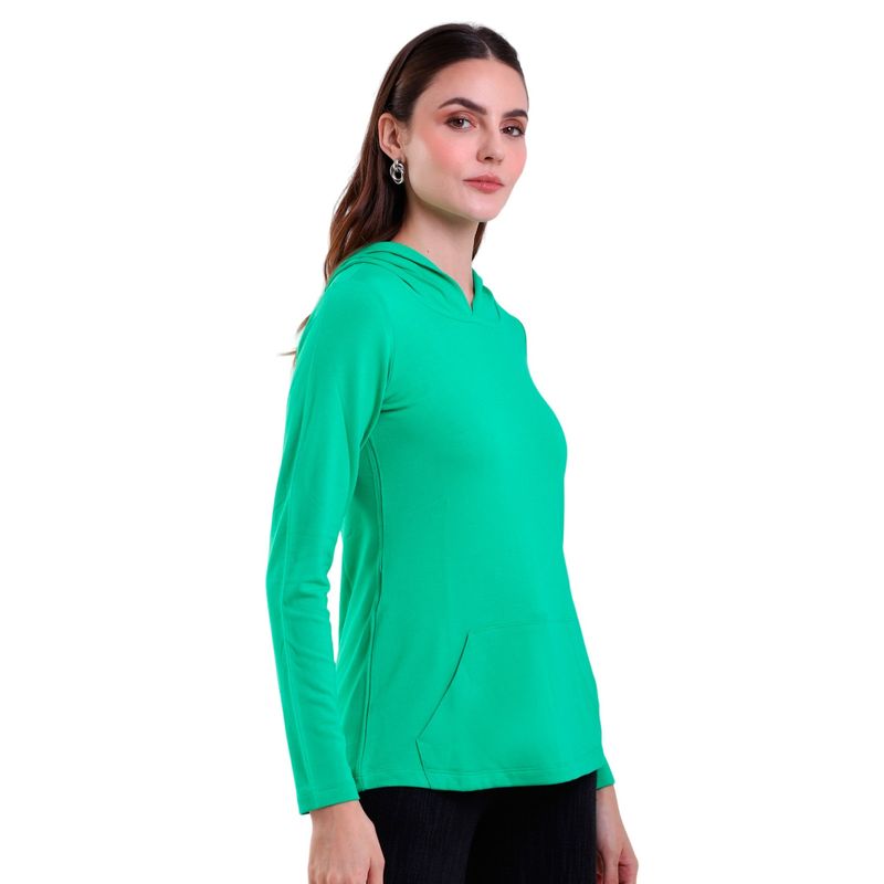 Blusa Feminina Manga Longa Com Capuz e Bolso
