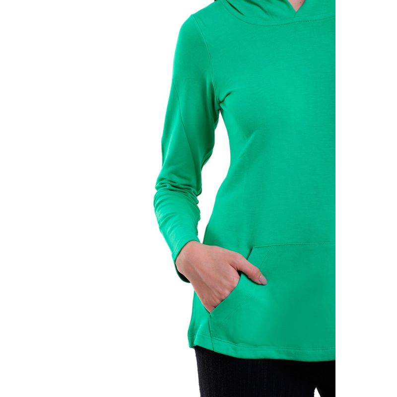 Blusa Feminina Manga Longa Com Capuz e Bolso