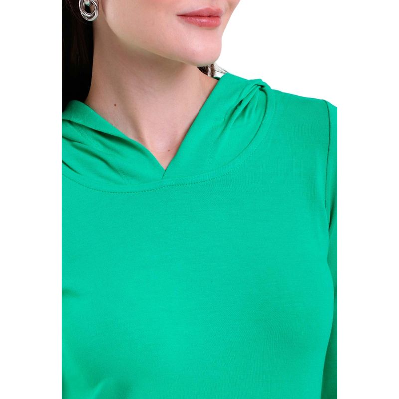 Blusa Feminina Manga Longa Com Capuz e Bolso