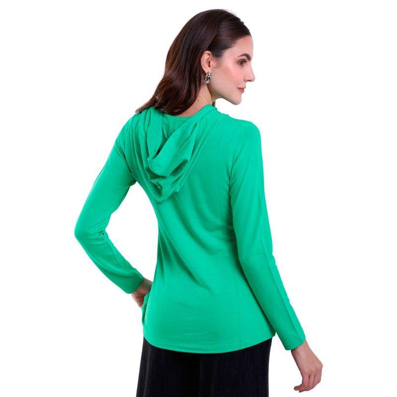 Blusa Feminina Manga Longa Com Capuz e Bolso