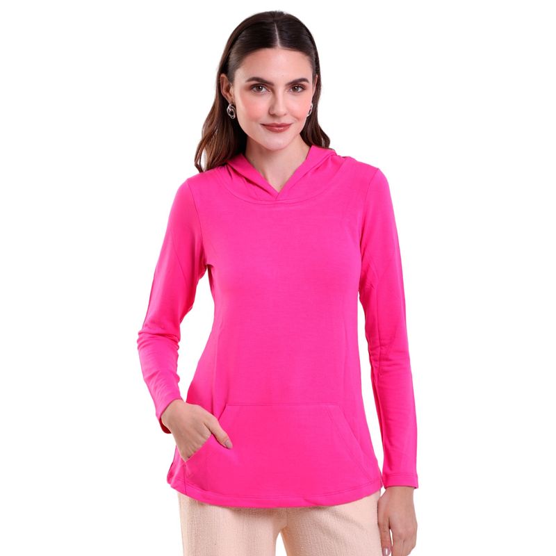 Blusa Feminina Manga Longa Com Capuz e Bolso