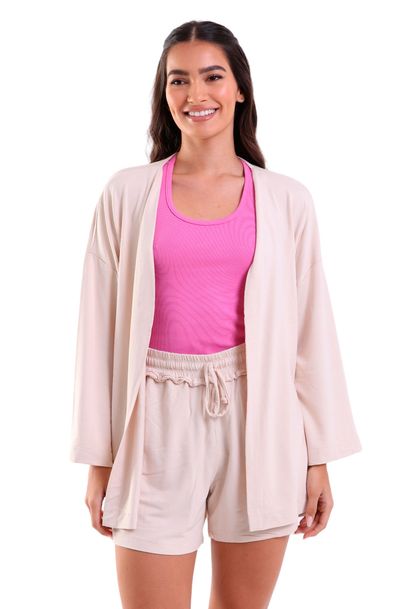 Kimono Feminino Manga 3/4 sem Amarração