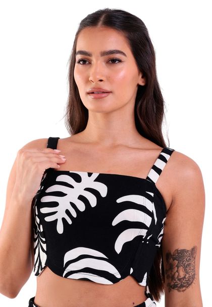 Cropped Feminino de Alcinha Adão Black
