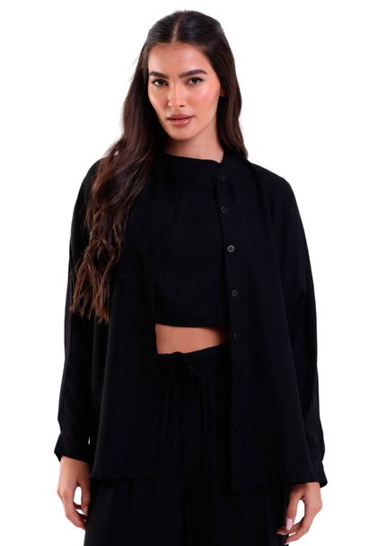 Camisa Feminina Heavy Twill Oversized Manga Longa