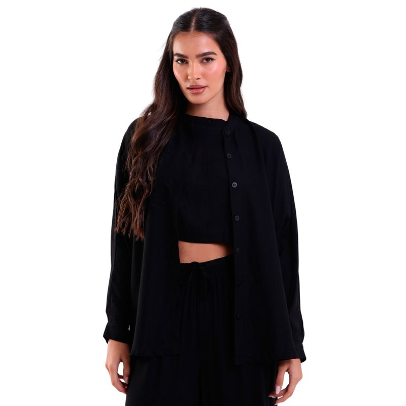 Camisa Feminina Heavy Twill Oversized Manga Longa