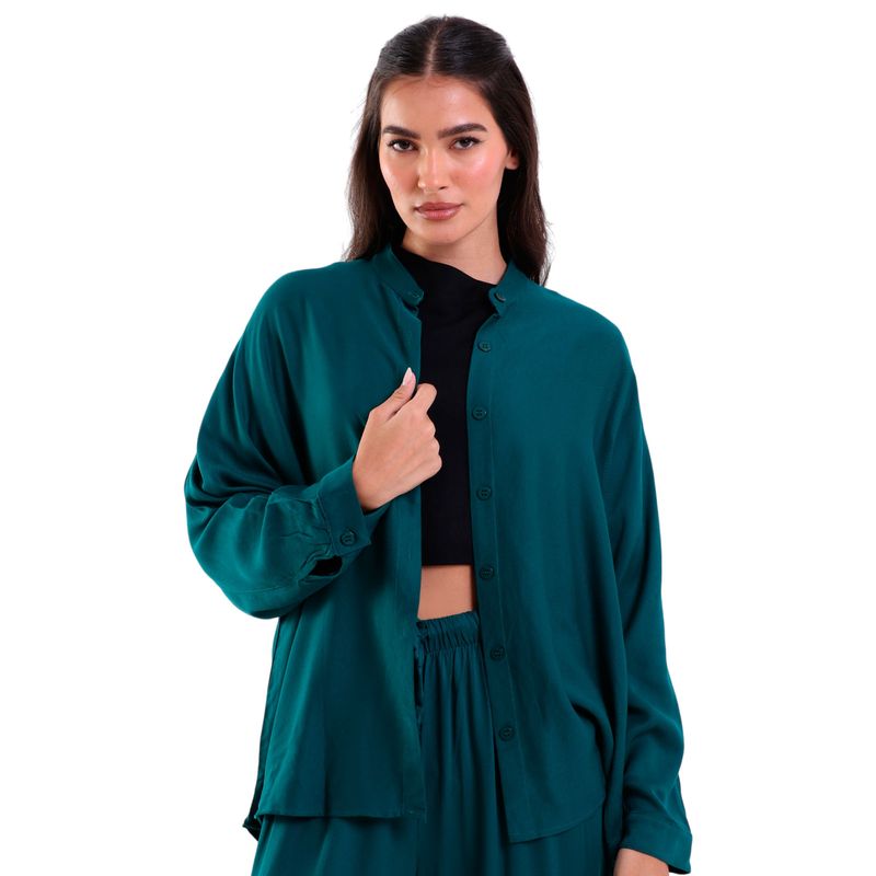 Camisa Feminina Heavy Twill Oversized Manga Longa