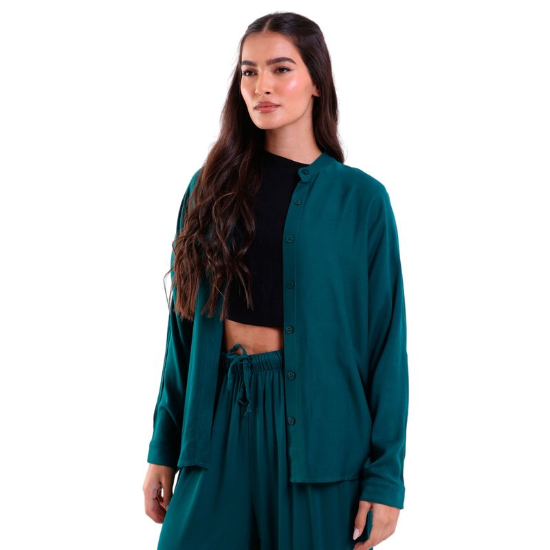 Camisa Feminina Heavy Twill Oversized Manga Longa
