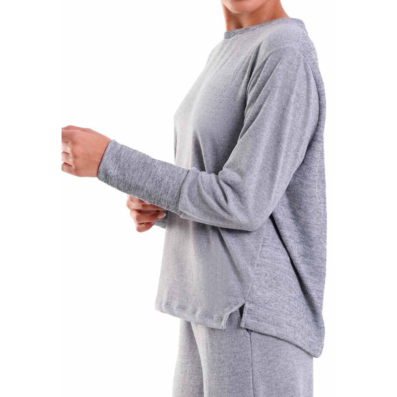 Blusa Manga Longa New com Recortes Tricot