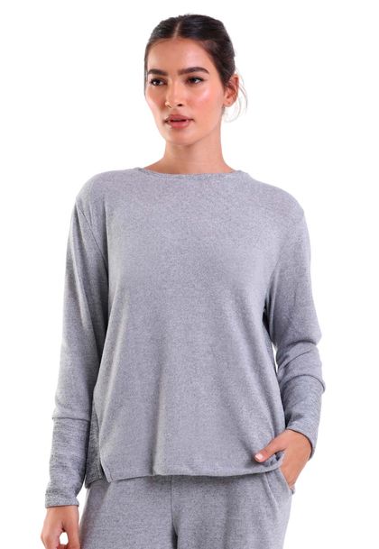 Blusa Manga Longa New com Recortes Tricot