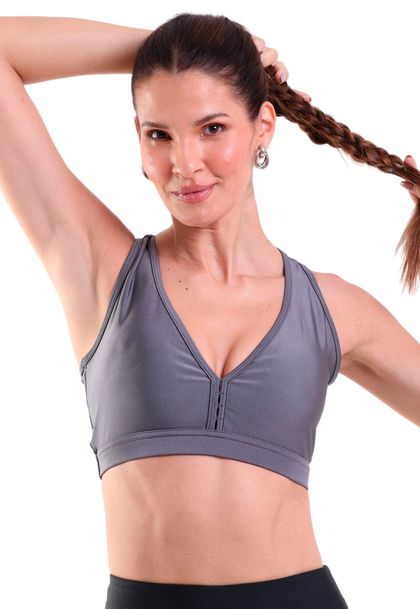Top Fitness Nadador Compress Sport Decote V Trilobal