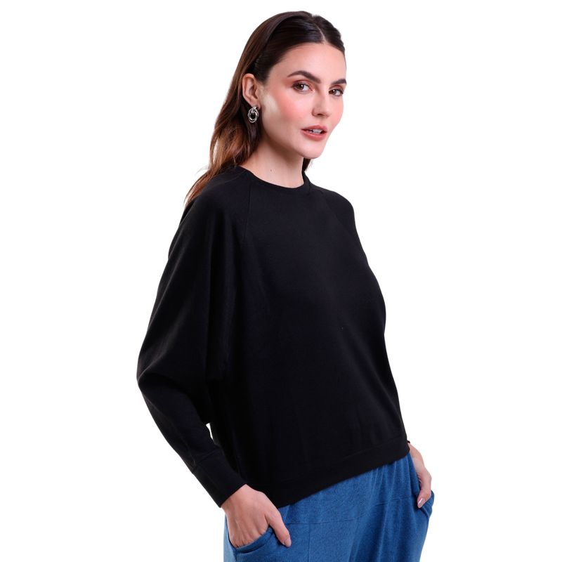 Blusa Manga Longa Tricot Raglan New