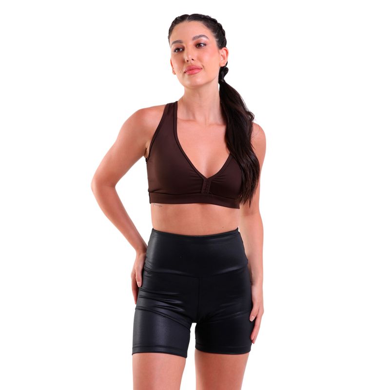 Short Fitness Cós Largo Cirrê Preto