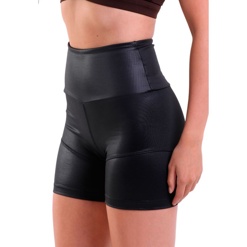 Short Fitness Cós Largo Cirrê Preto