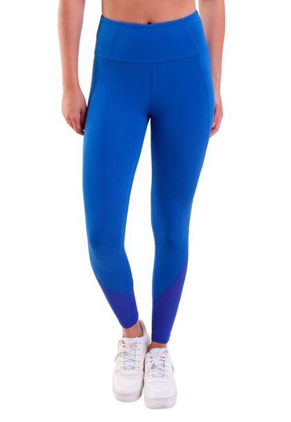 Calça Legging de Alta Compressão Com Cós Largo e Tule