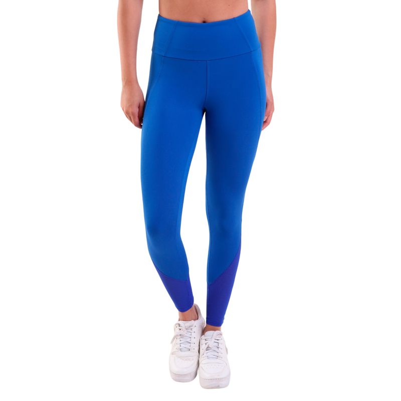 Calça Legging de Alta Compressão Com Cós Largo e Tule
